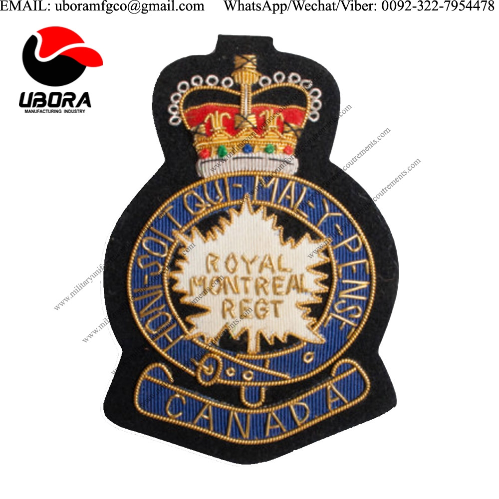 1151 ROYAL MONTREAL REG crest hand embroidery BLAZER BADGE EMBROIDERY BADGES, ROYAL MILITARY 